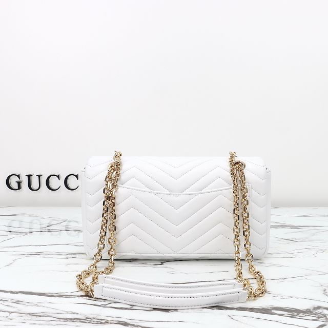 GG original lambskin marmont medium shoulder bag 837267 white