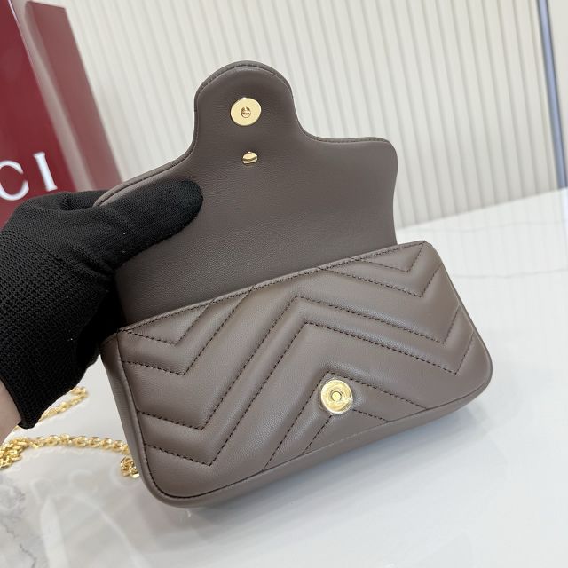 GG original lambskin marmont mini shoulder bag 841290 dark brown