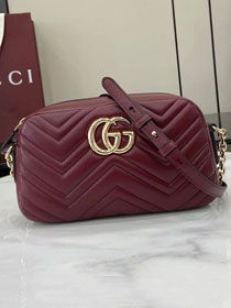 GG original lambskin marmont small camera bag 855273 bordeaux