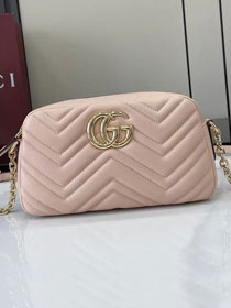 GG original lambskin marmont small camera bag 855273 pink beige