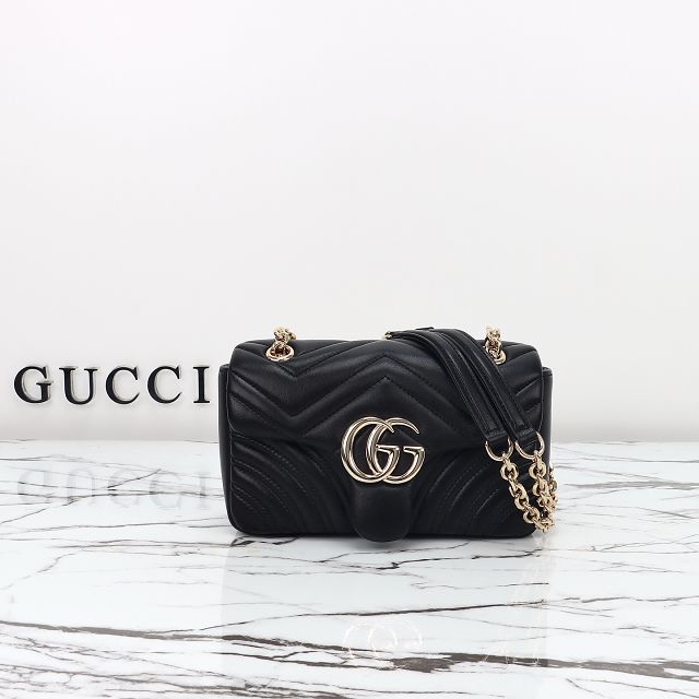 GG original lambskin marmont small shoulder bag 837280 black