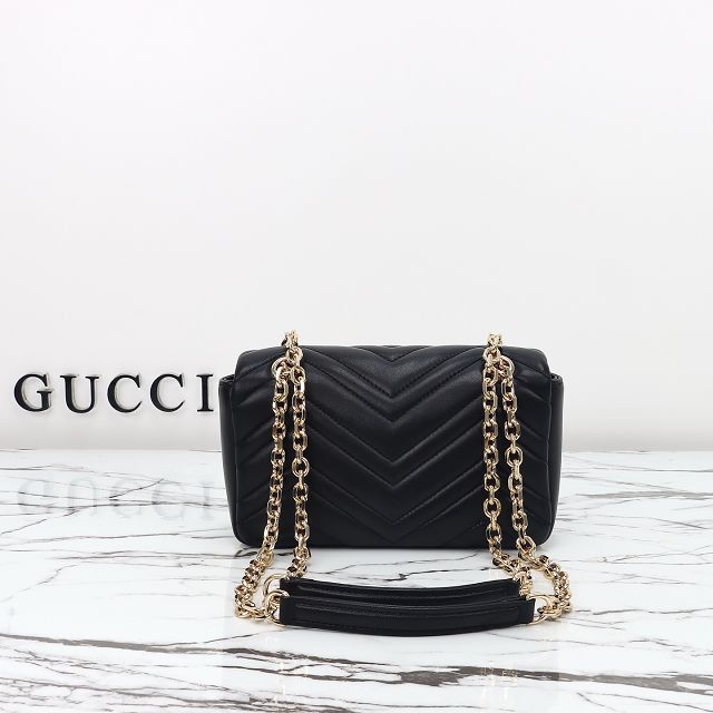 GG original lambskin marmont small shoulder bag 837280 black