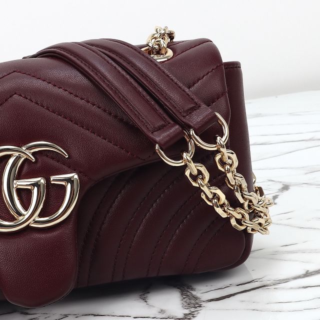 GG original lambskin marmont small shoulder bag 837280 bordeaux