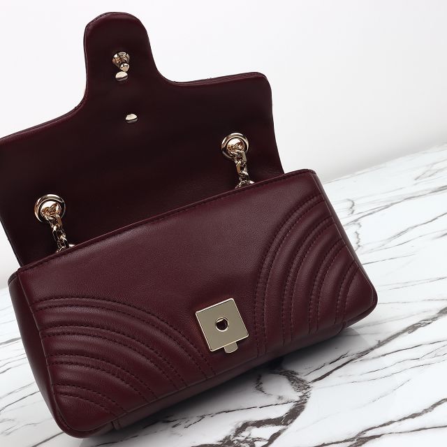 GG original lambskin marmont small shoulder bag 837280 bordeaux