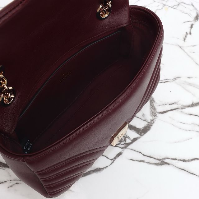 GG original lambskin marmont small shoulder bag 837280 bordeaux