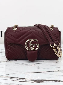 GG original lambskin marmont small shoulder bag 837280 bordeaux