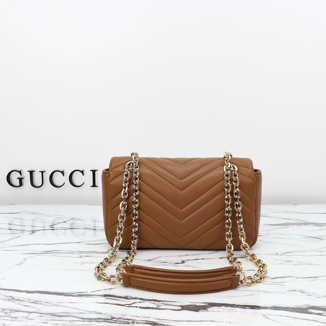 GG original lambskin marmont small shoulder bag 837280 brown