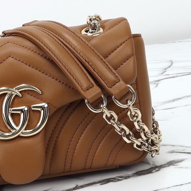 GG original lambskin marmont small shoulder bag 837280 brown