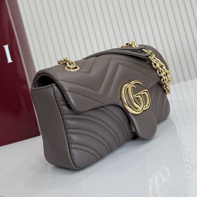 GG original lambskin marmont small shoulder bag 837280 dark brown