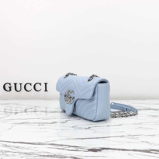 GG original lambskin marmont small shoulder bag 837280 light blue