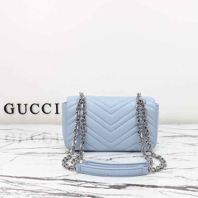 GG original lambskin marmont small shoulder bag 837280 light blue