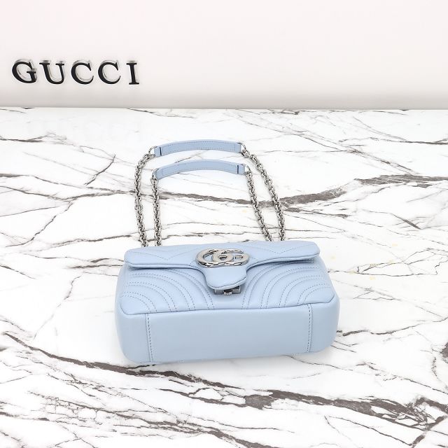 GG original lambskin marmont small shoulder bag 837280 light blue