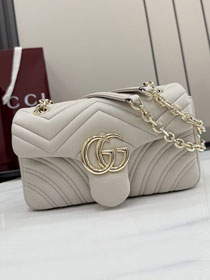 GG original lambskin marmont small shoulder bag 837280 light grey