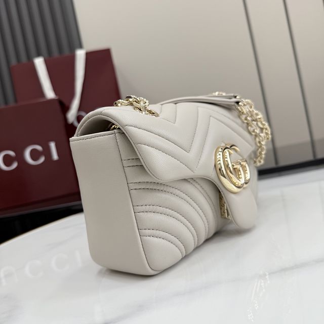 GG original lambskin marmont small shoulder bag 837280 light grey