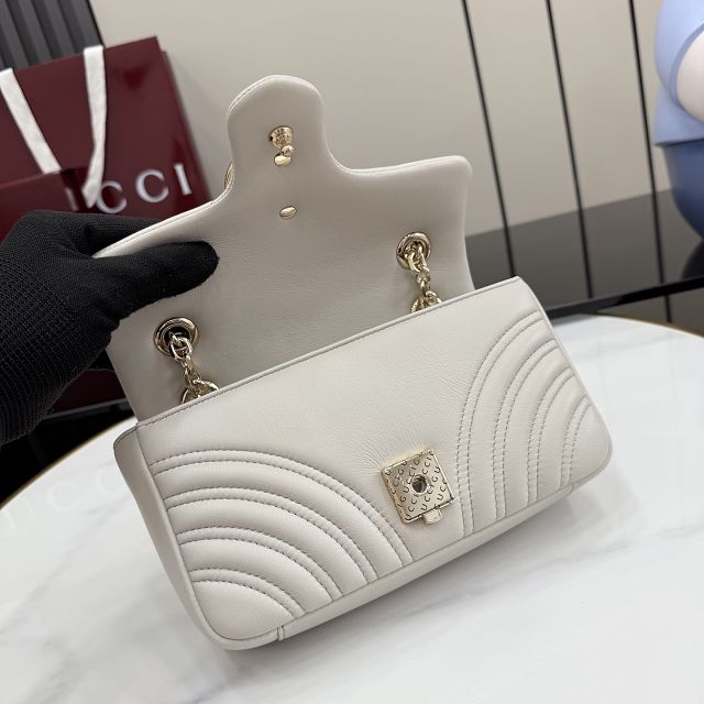 GG original lambskin marmont small shoulder bag 837280 light grey