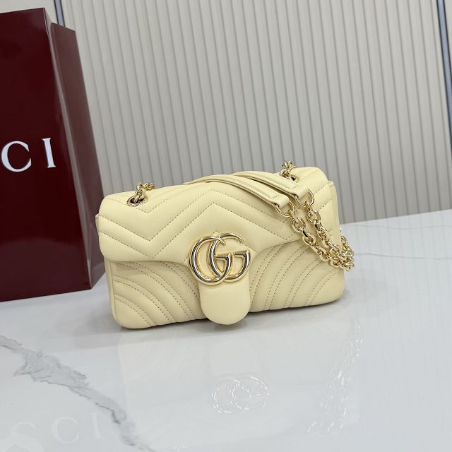 GG original lambskin marmont small shoulder bag 837280 light yellow