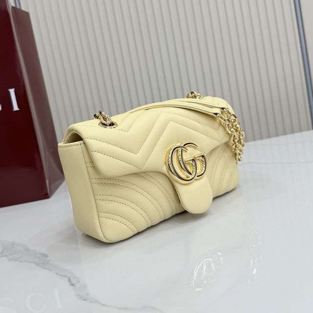 GG original lambskin marmont small shoulder bag 837280 light yellow