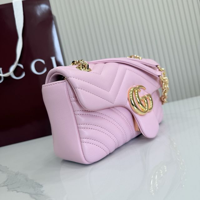 GG original lambskin marmont small shoulder bag 837280 pink