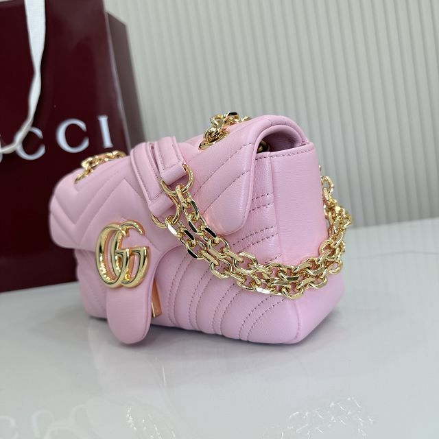 GG original lambskin marmont small shoulder bag 837280 pink