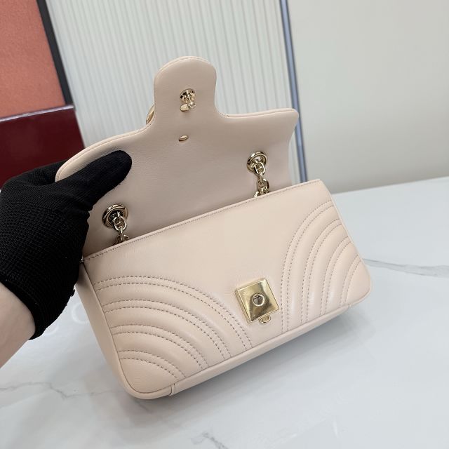 GG original lambskin marmont small shoulder bag 837280 pink beige