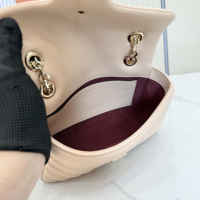 GG original lambskin marmont small shoulder bag 837280 pink beige