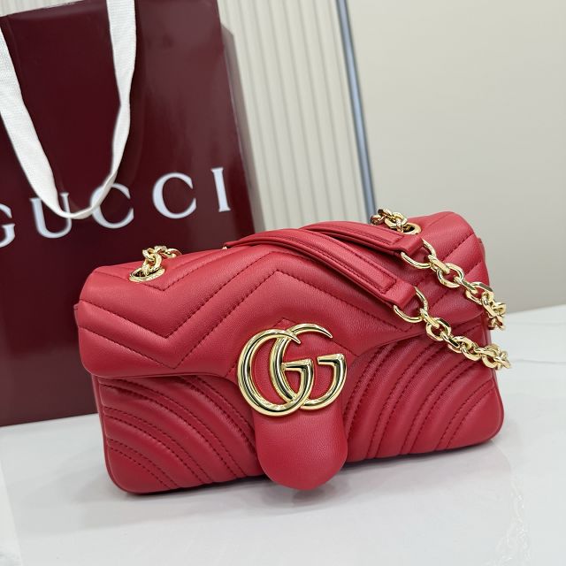 GG original lambskin marmont small shoulder bag 837280 red