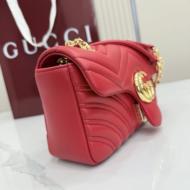GG original lambskin marmont small shoulder bag 837280 red