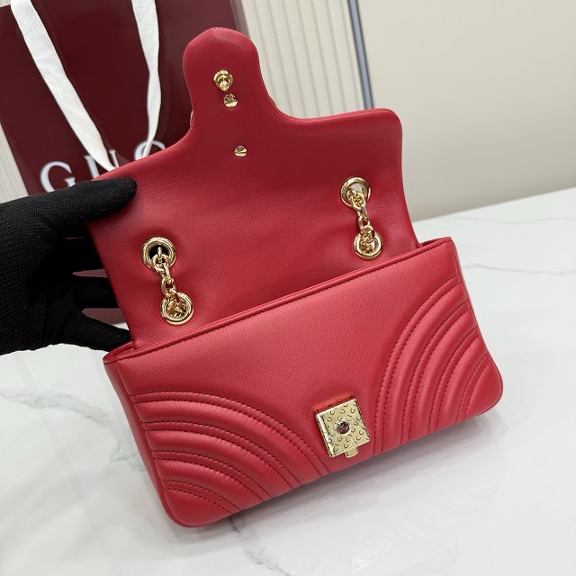 GG original lambskin marmont small shoulder bag 837280 red