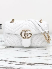 GG original lambskin marmont small shoulder bag 837280 white