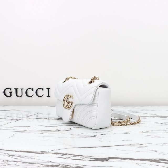 GG original lambskin marmont small shoulder bag 837280 white