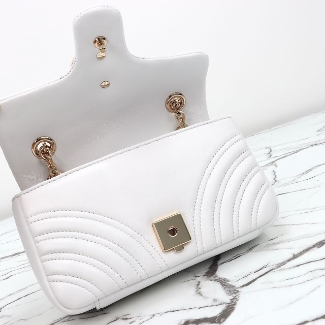 GG original lambskin marmont small shoulder bag 837280 white