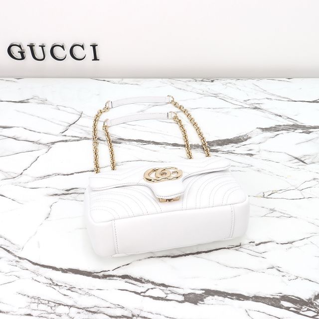 GG original lambskin marmont small shoulder bag 837280 white