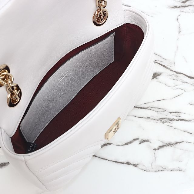 GG original lambskin marmont small shoulder bag 837280 white