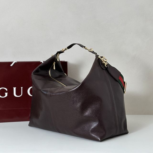 GG original calfskin brera large crossbody bag 864485 dark brown