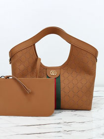 GG original calfskin giglio small tote bag 860845 brown