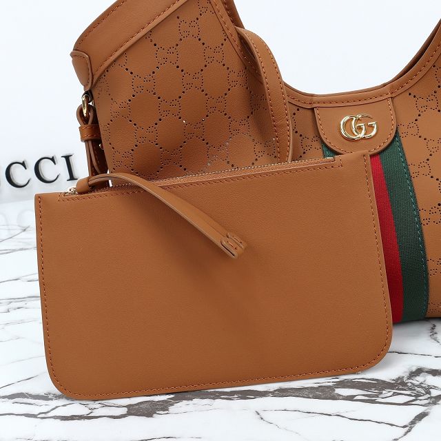 GG original calfskin giglio small tote bag 860845 brown