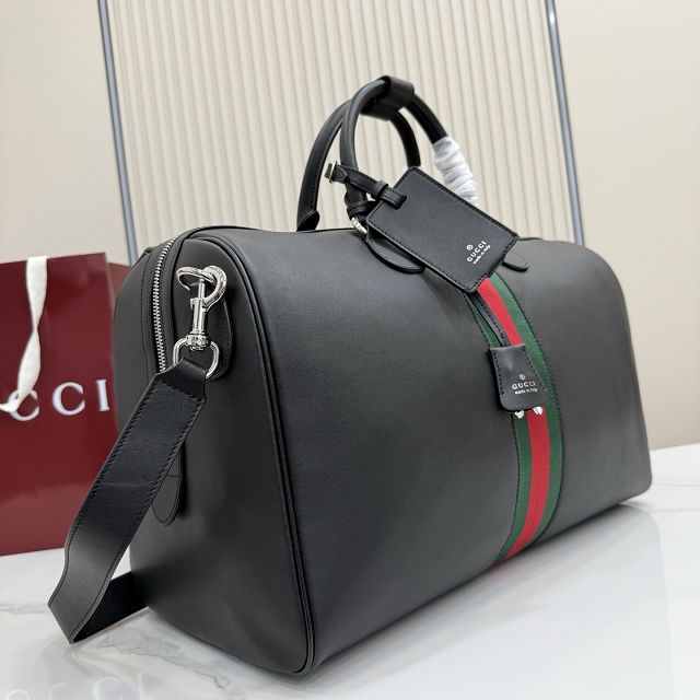 GG original calfskin web trademark medium duffle bag 866979 black