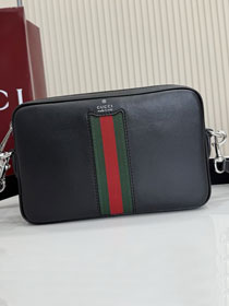 GG original calfskin web trademark small crossbody bag 866982 black