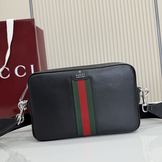 GG original calfskin web trademark small crossbody bag 866982 black