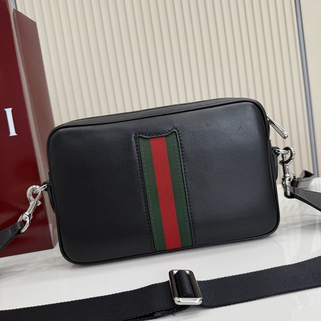 GG original calfskin web trademark small crossbody bag 866982 black