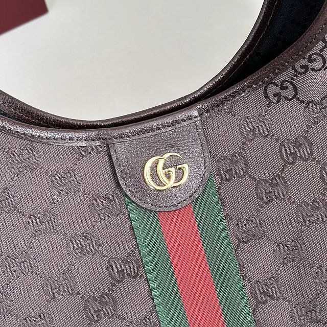 GG original canvas giglio large tote bag 853971 dark brown
