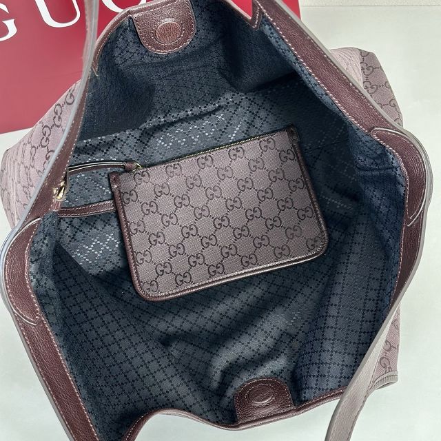 GG original canvas giglio large tote bag 853971 dark brown