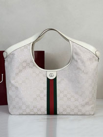 GG original canvas giglio large tote bag 853971 white