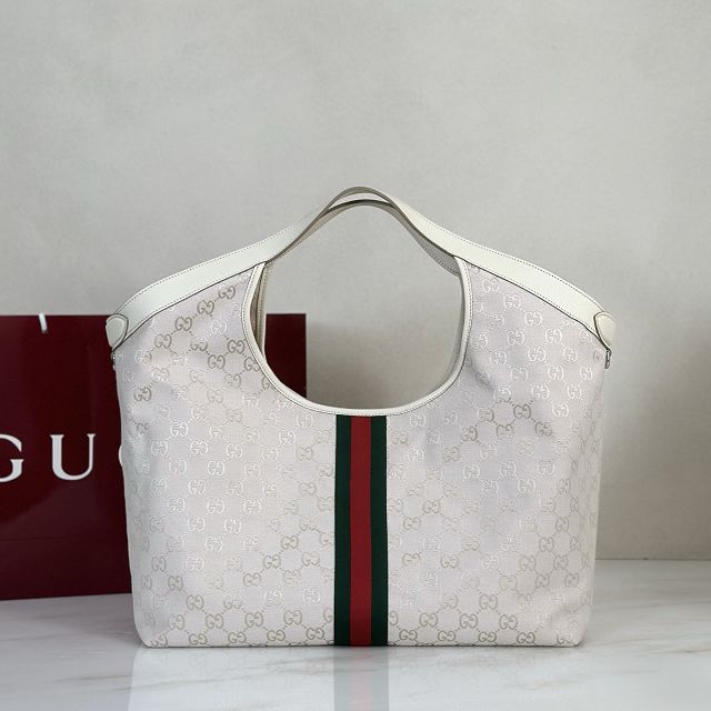 GG original canvas giglio large tote bag 853971 white