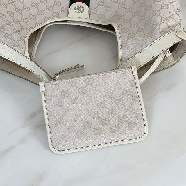 GG original canvas giglio large tote bag 853971 white