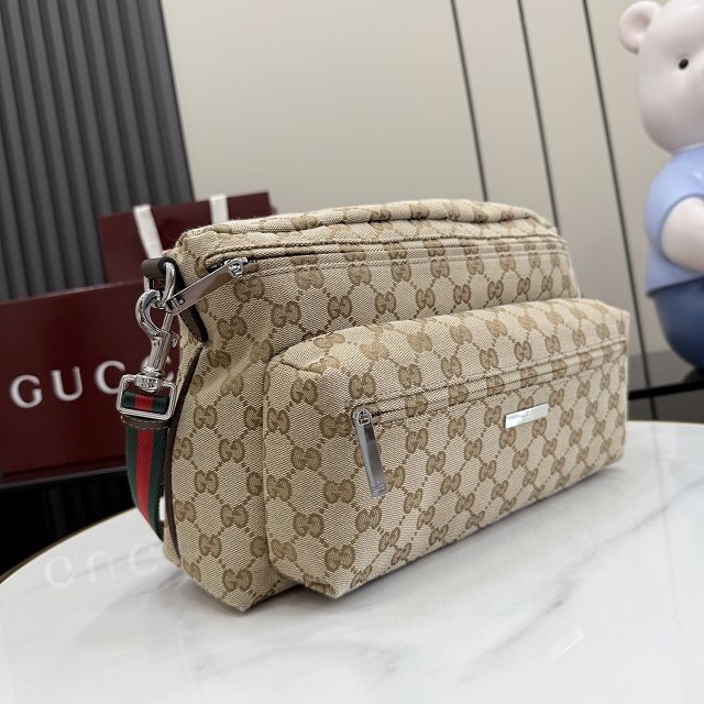 GG original canvas medium shoulder bag 875377 sand
