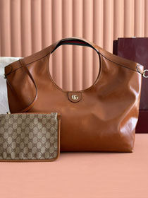 GG original soft calfskin giglio large tote bag 853971 brown