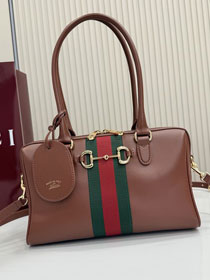 GG original calfskin borsetto medium boston bag 866732 brown