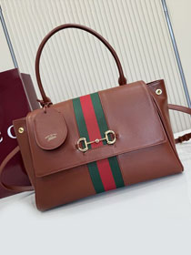 GG original calfskin paparazzo medium top handle bag 875018 brown