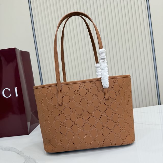 GG original calfskin tribeca small tote bag 875236 brown